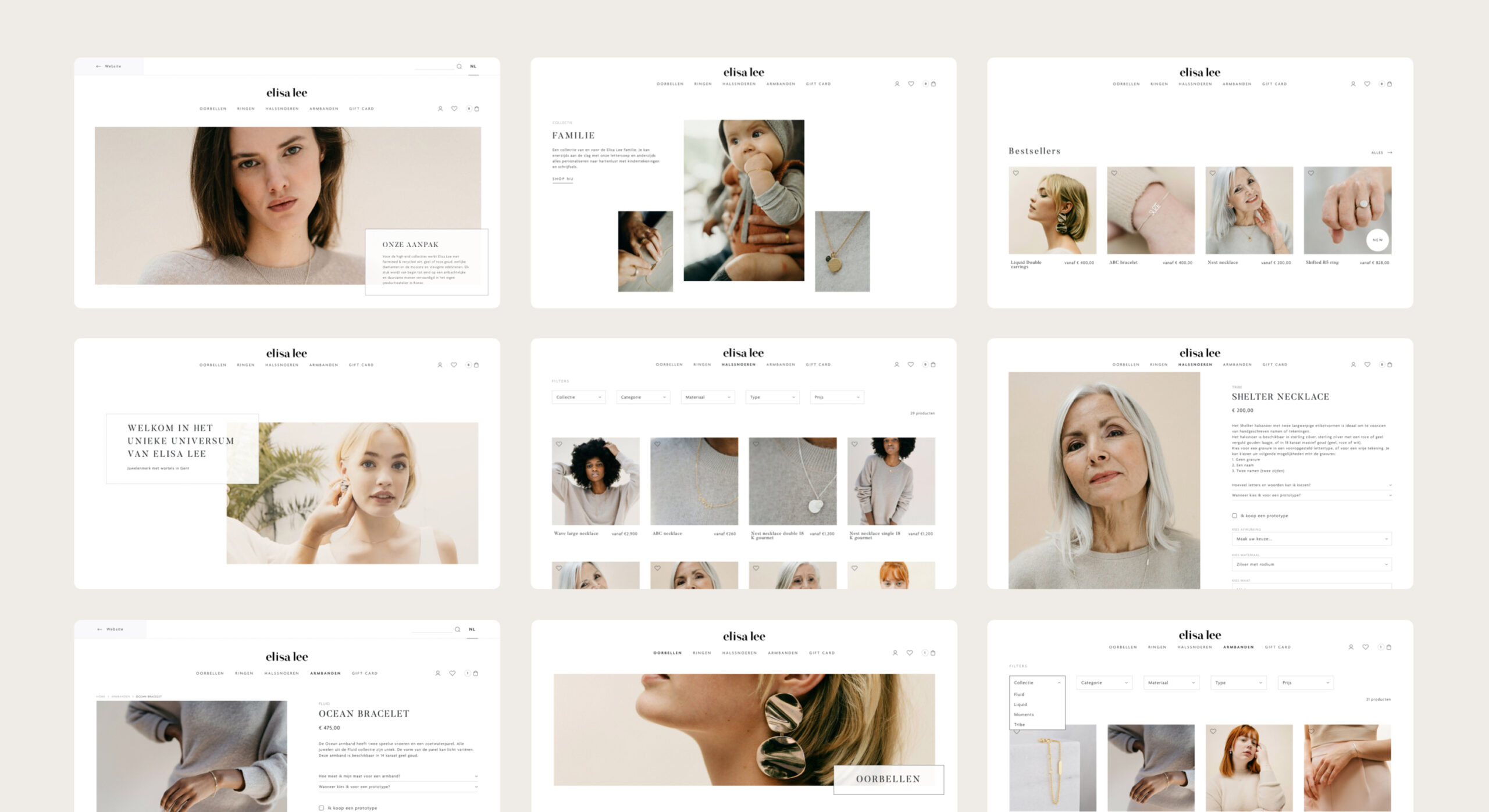elisa lee website screens design